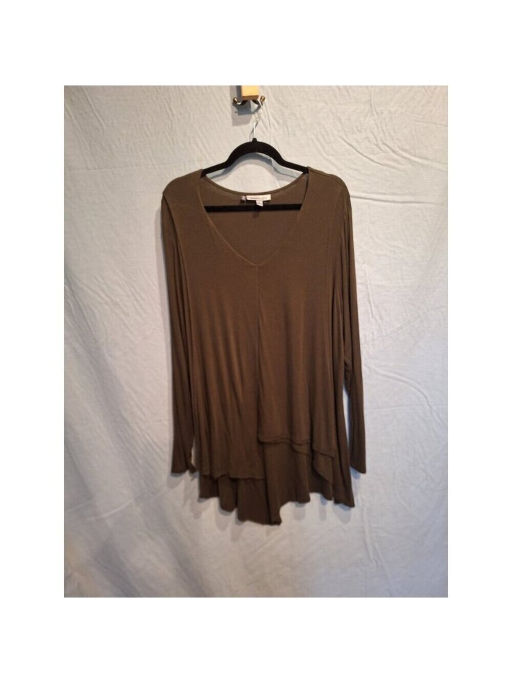 JLo Jennifer Lopez Womens Shirt Blouse Sweater Top Asymmetrical green 2XL